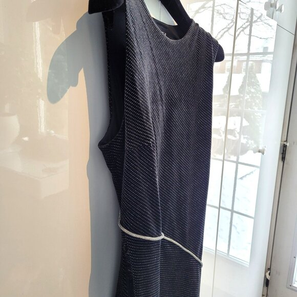 Zara Sleeveless Velvet Shimmer Maxi Dress with Back Slit Size M - Picture 10 of 12